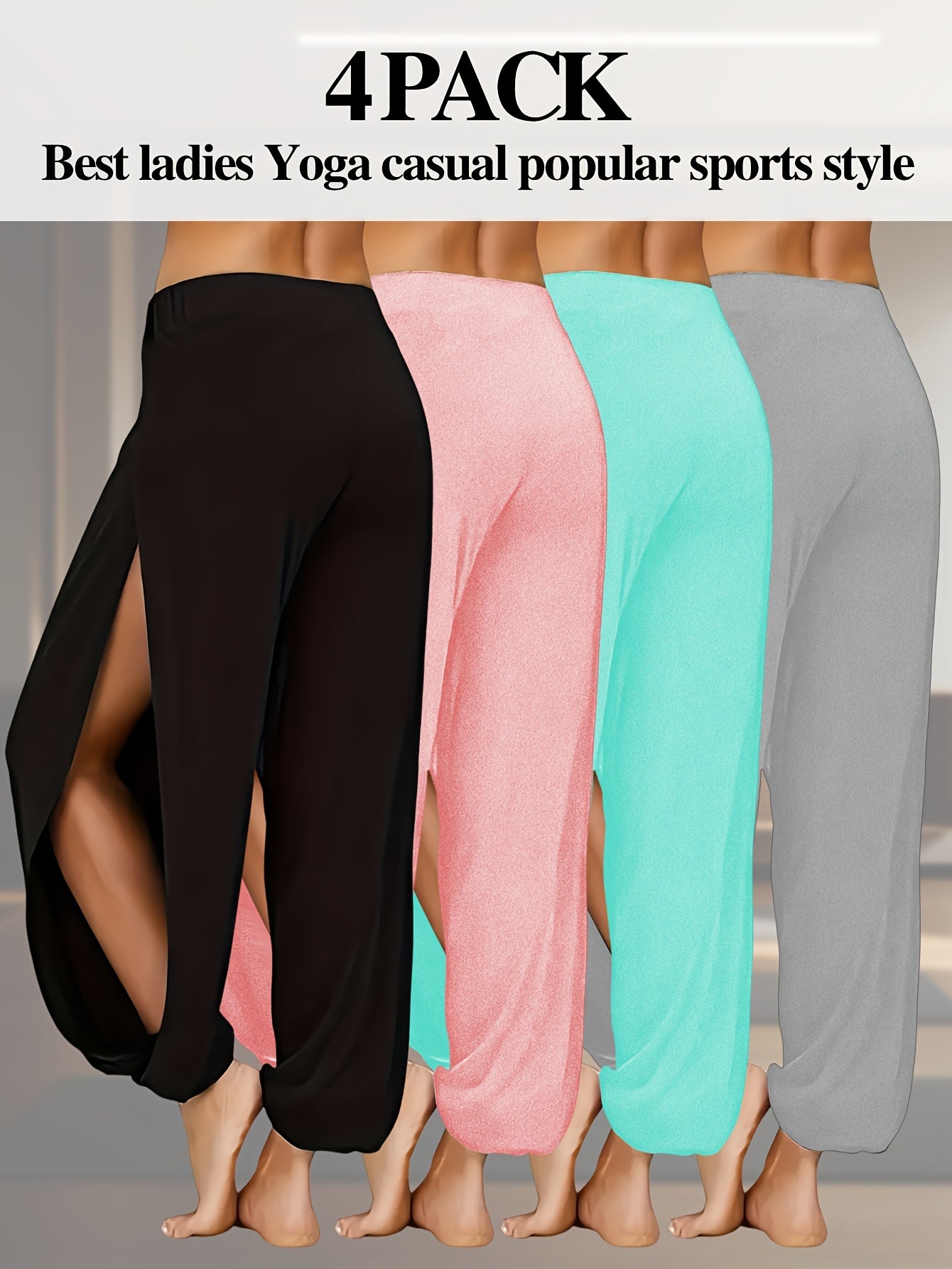 Women's Fashionable Split Casual Trousers by Unknown Brand