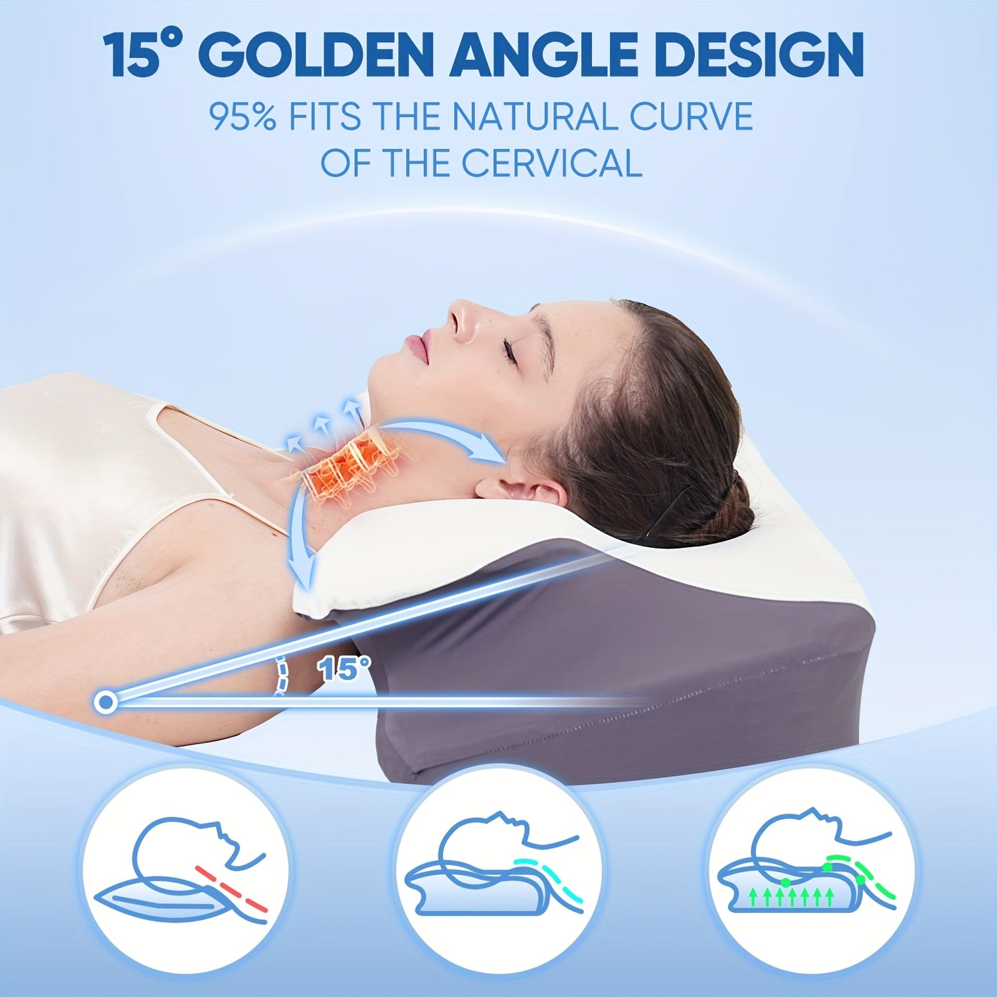 Ergonomic Cooling Sleeper Adjustable Height Pillow by Brand