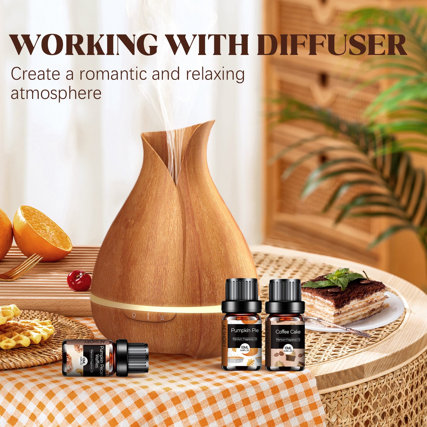 Bakery Essential Oils Set - Set of 14 Fragrance Oil for Diffusers, Candle Making - Pumpkin Pie, Coffee Cake, Oatmeal Cookie, Gingerbread, Cinnamon Apple Aromatherapy Scented Oils (5ml) - Revitalize Mind Body