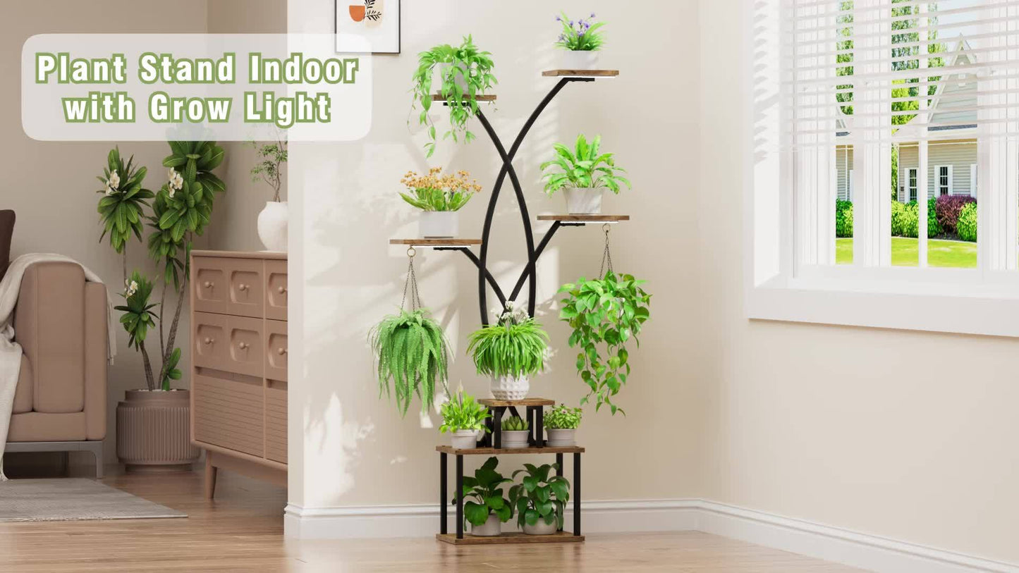 CODACE Indoor Plant Stand With Grow Lights 7-Tier Shelf
