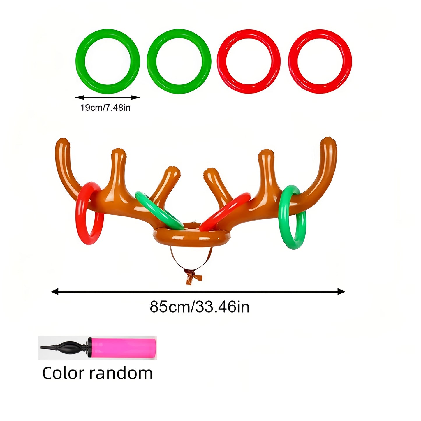 Inflatable Reindeer Antler Ring Toss Game for Xmas Fun