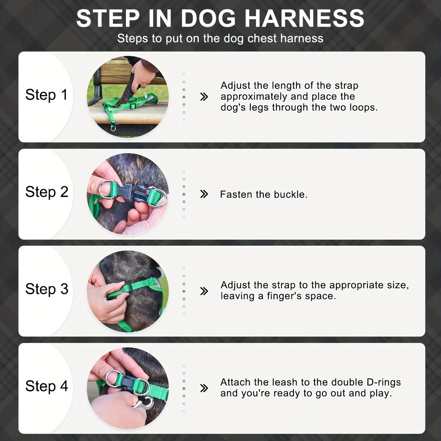 BEAUTYZOO No-Pull Dog Harness Collar And Leash Set