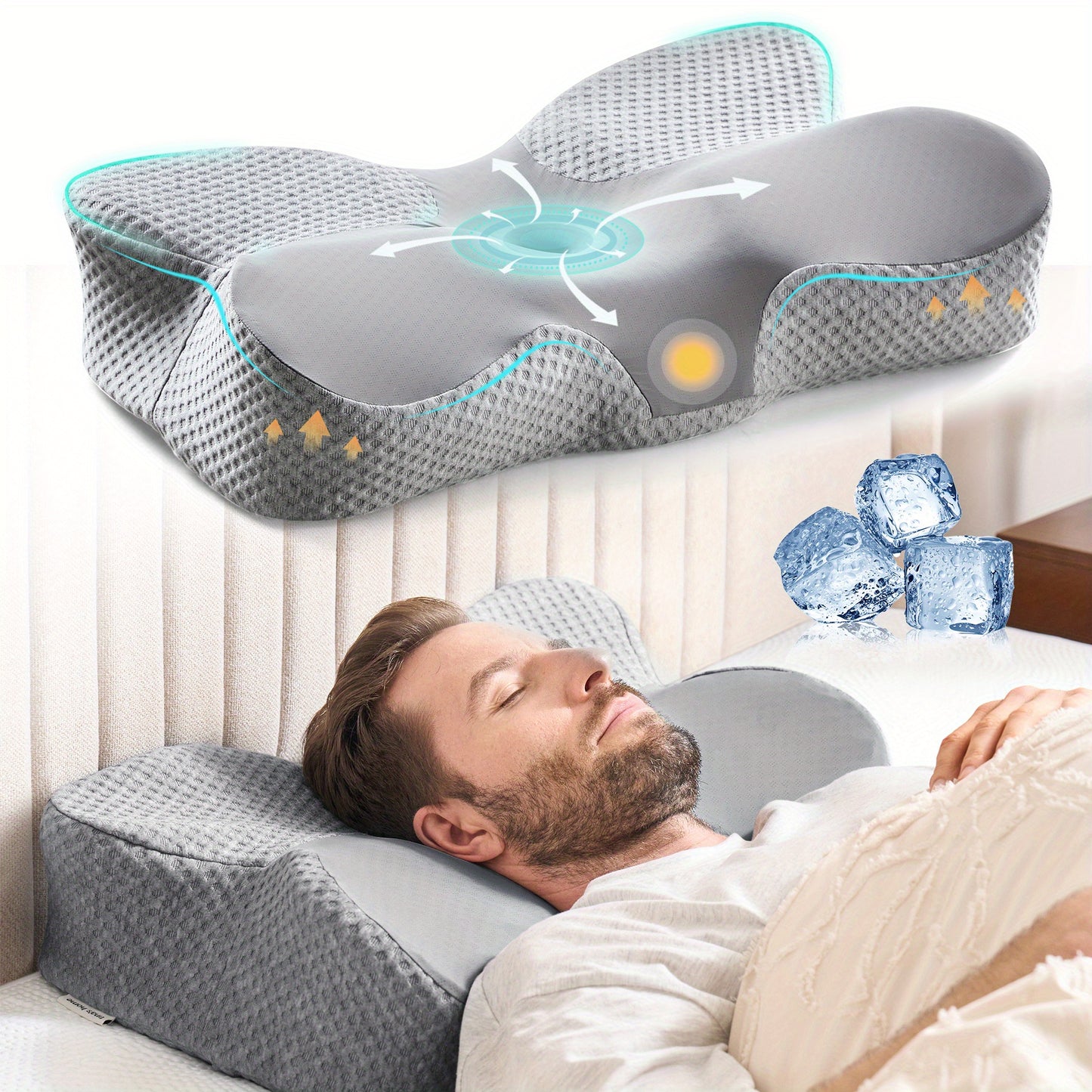 Hulala Home Orthopedic Cervical Pillow for Neck Relief