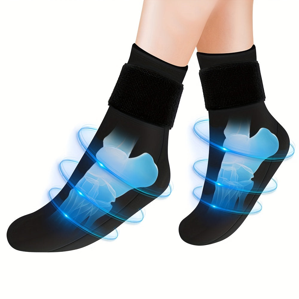 Reusable Gel Compression Ankle Socks - Adjustable, 360° Coverage, Soothing Lycra Ice Pack for Foot Support & Instant Comfort (1 Pair) - Revitalize Mind Body