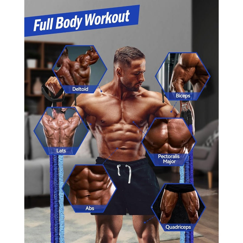 Pilates Bar Kit With Resistance Bands 20 To 240 LBS