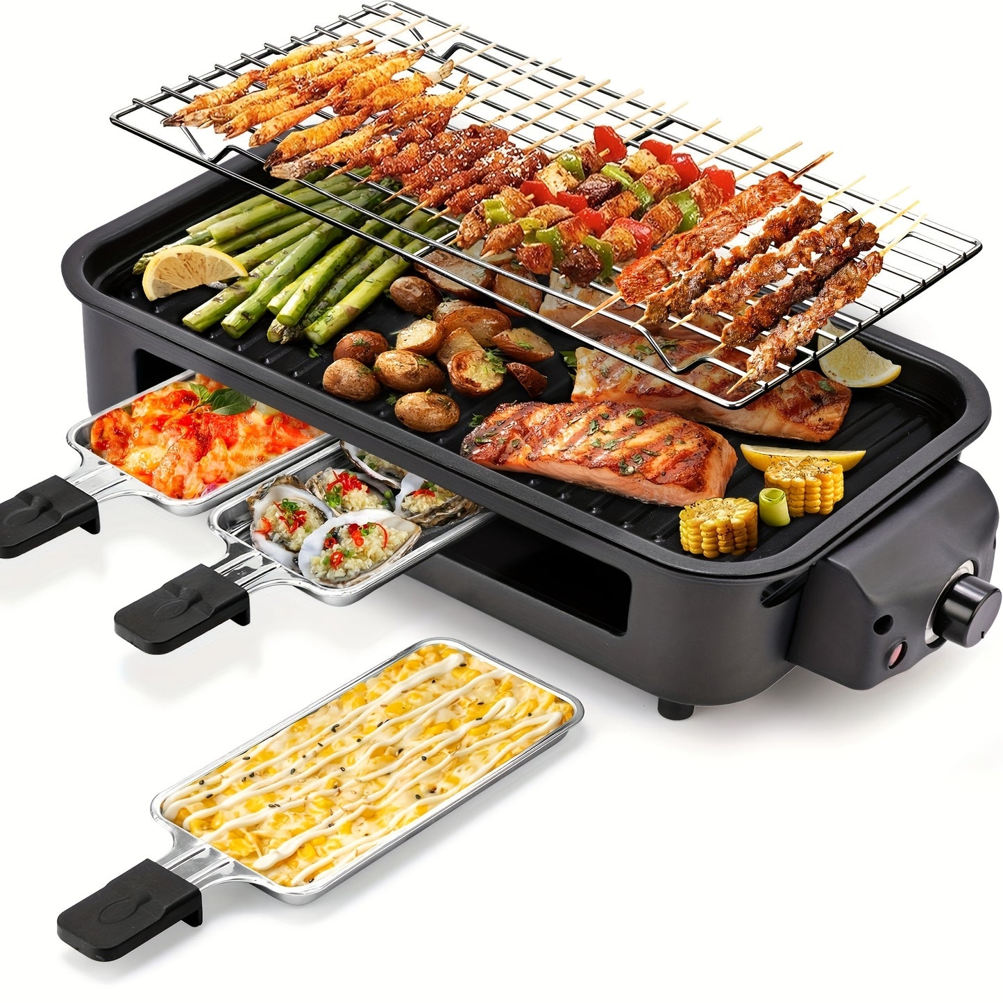 SUSTEAS Smokeless Electric Grill Indoor Nonstick Plate