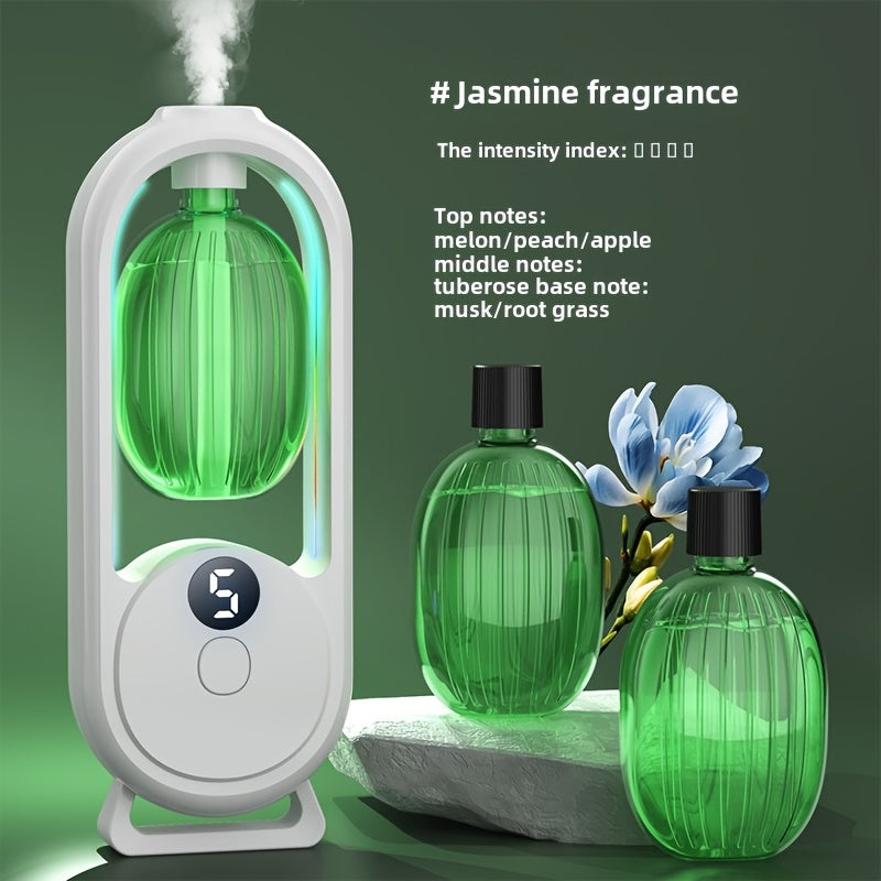 1pc Rechargeable Smart Aromatherapy Diffuser with Digital Display, Aromatherapy Humidifier,Cold Mist And Night Light - Great for Office, Bedroom, Bathroom, Includes 1 Or 3 Bottles of Essential Oils, Room Air Freshener - Revitalize Mind Body