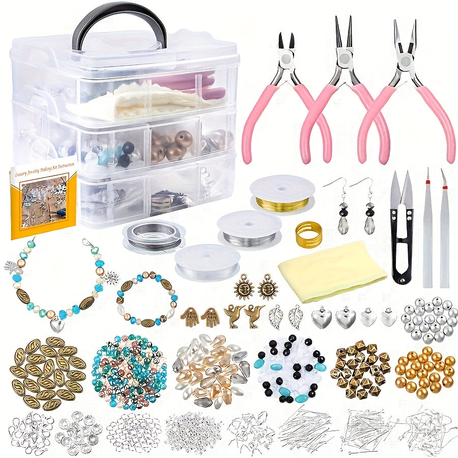 PHCOO DIY Jewelry Making Kit Beading Set Elastic Rope Tool