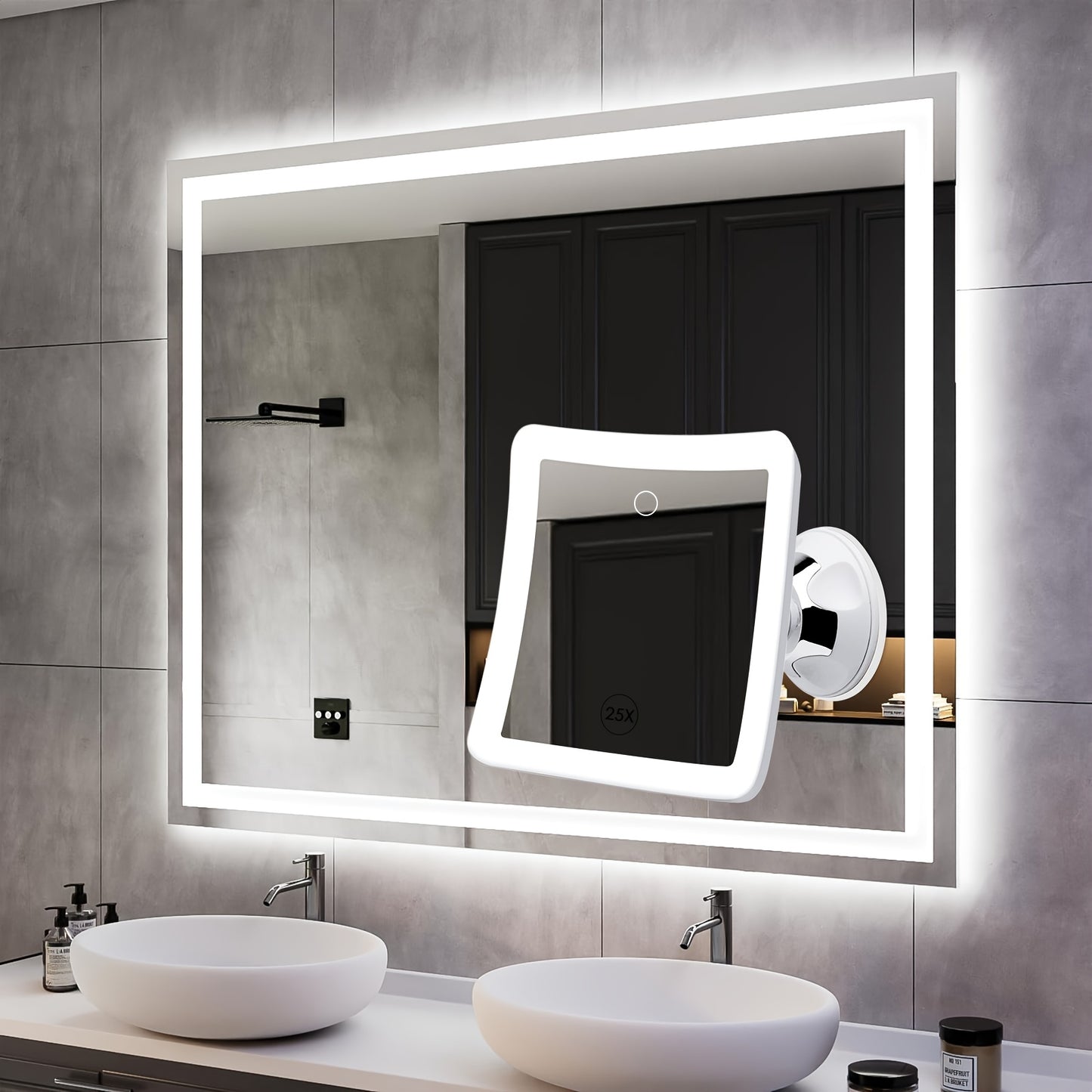 FANCYSEEU 25X Magnifying LED Makeup Mirror 3 Modes 2000mAh