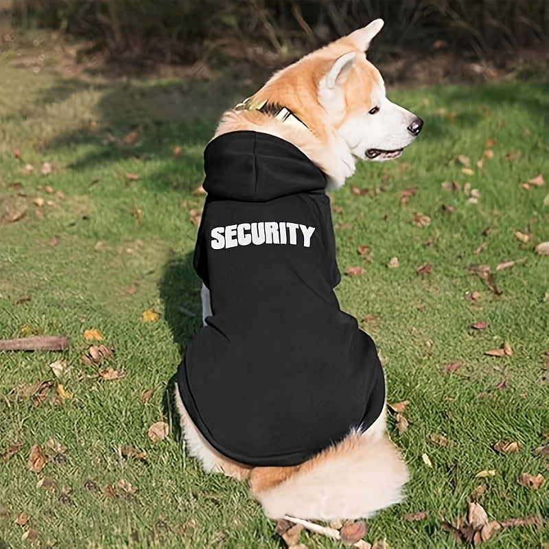 Cozy Fleece Dog Hoodies Set With Security Print