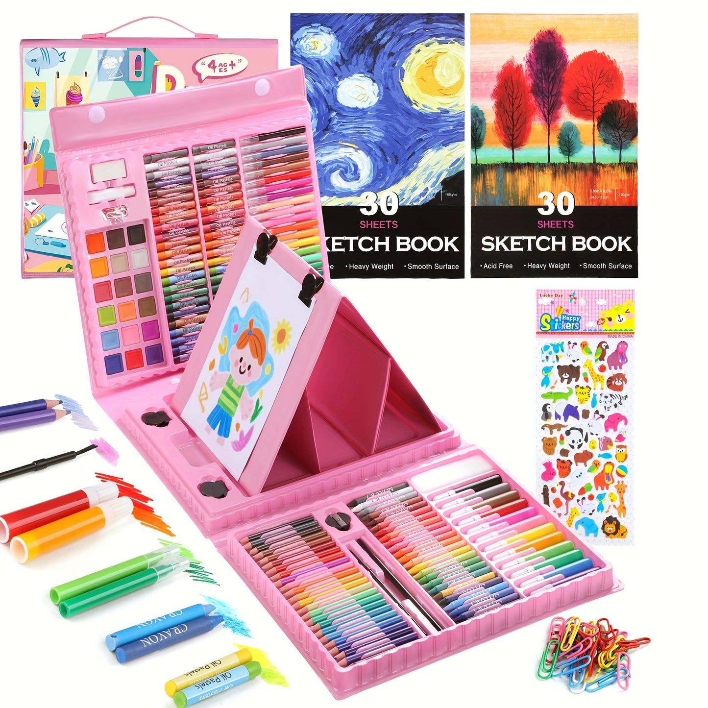 PASAMIC 237Pcs Kids Art Set With Double Sided Easel