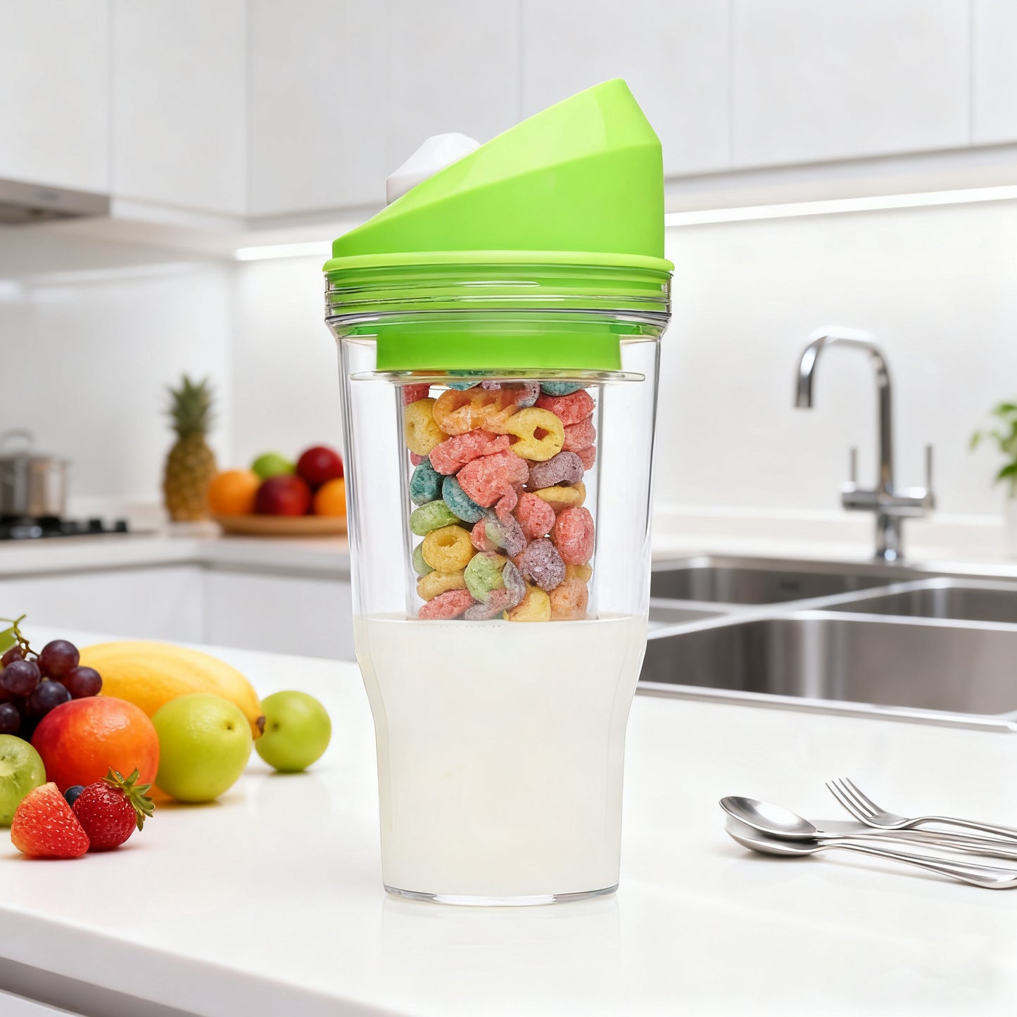 Portable Grain Cup with Lid BPA Free Leakproof Meal Container