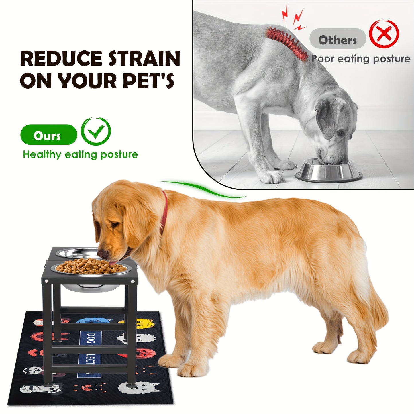 ADENGL Elevated Dog Bowl Stand For Large Dogs For Pets
