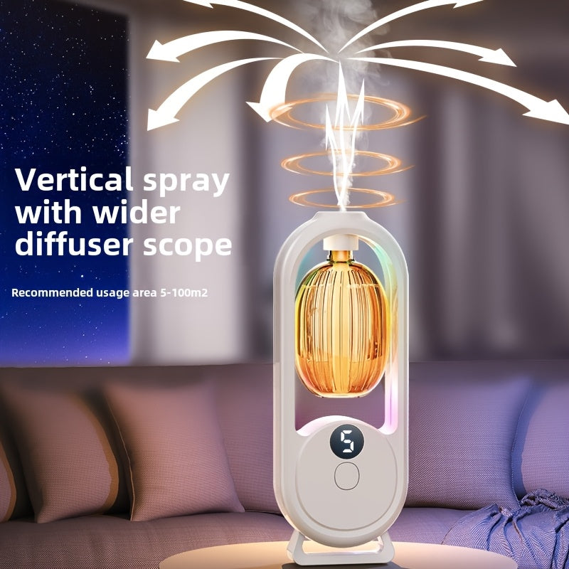 1pc Rechargeable Smart Aromatherapy Diffuser with Digital Display, Aromatherapy Humidifier,Cold Mist And Night Light - Great for Office, Bedroom, Bathroom, Includes 1 Or 3 Bottles of Essential Oils, Room Air Freshener - Revitalize Mind Body