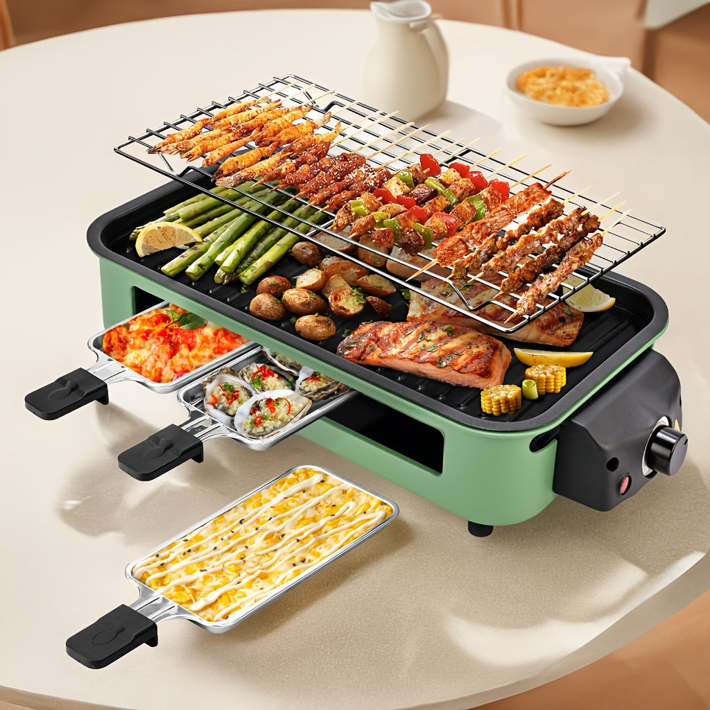 SUSTEAS Smokeless Electric Grill Indoor Nonstick Plate
