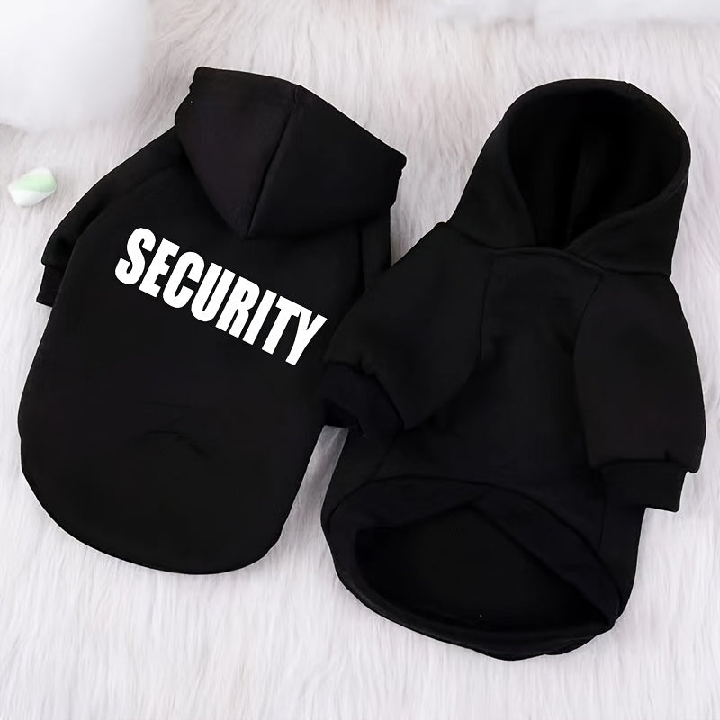 Cozy Fleece Dog Hoodies Set With Security Print