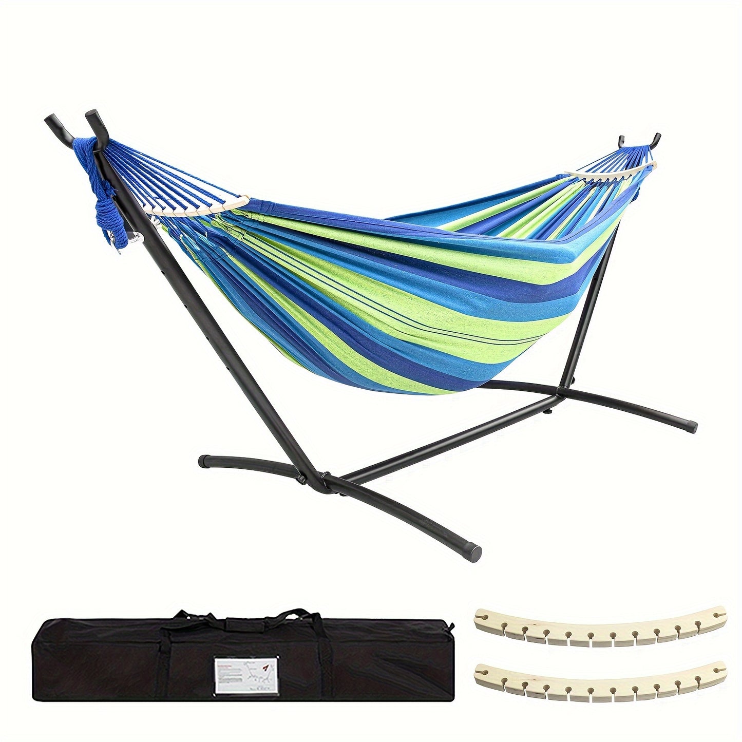 SZHLUX Heavy Duty 450lb Double Hammock With Steel Stand