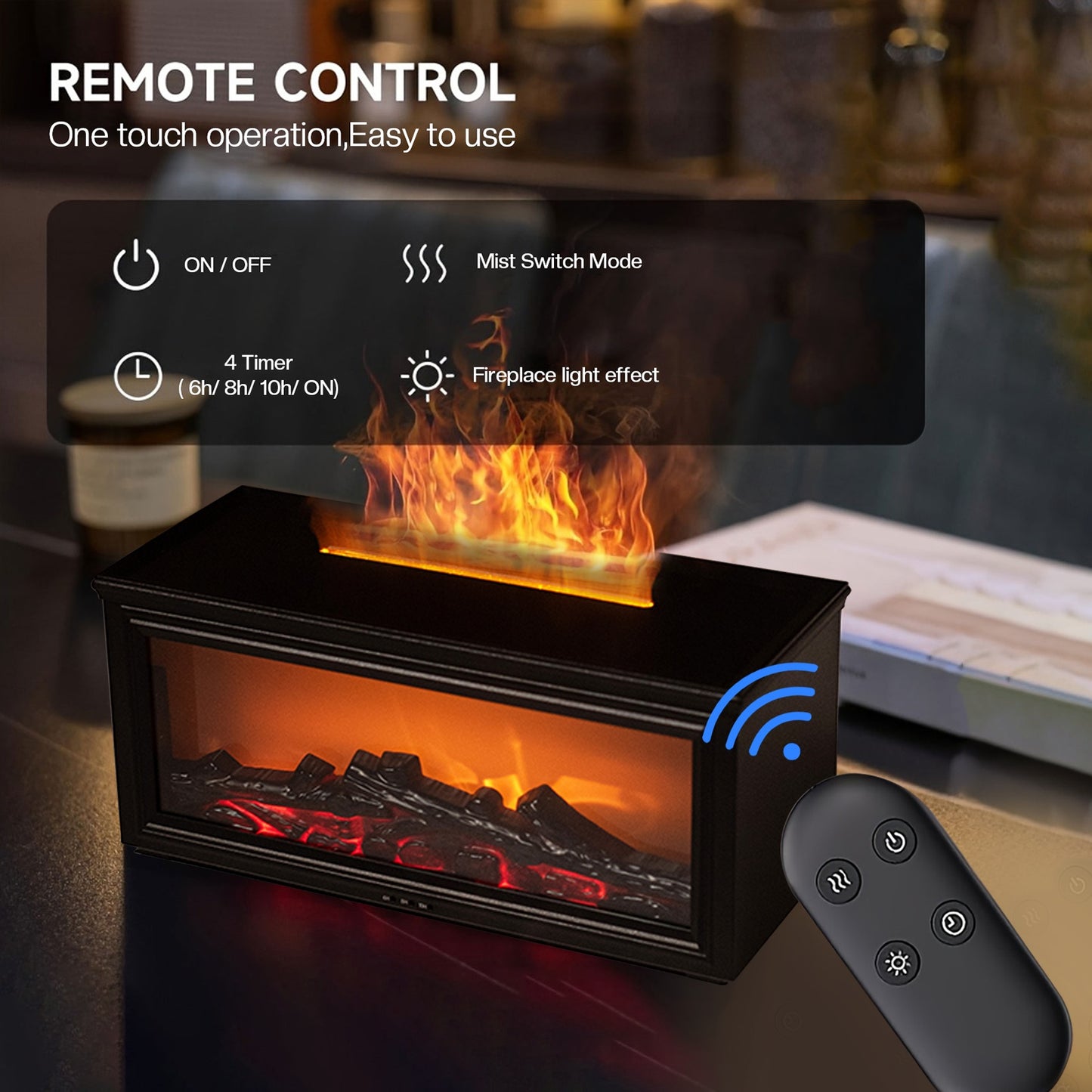 Morovan 4 In 1 Fireplace Flame Diffuser And Humidifier