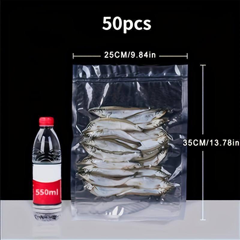 50pcs Food Vacuum Bags, Vacuum Sealing Machine Packaging Bags, Used For Kitchen Storage And Food Preservation, Kitchen Accessories, Suitable For Vacuum Storage And Food Preparation, Anti Odor And Leak Proof, Refrigerator Pres - Revitalize Mind Body