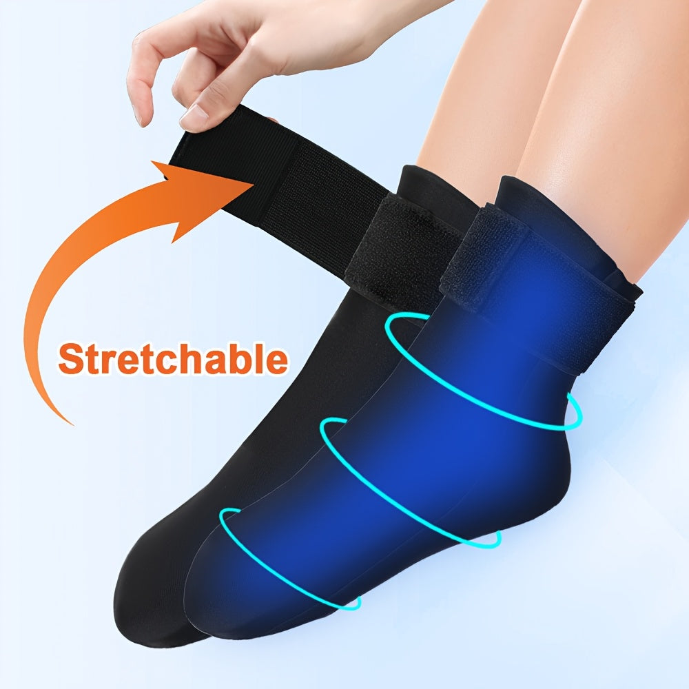 Reusable Gel Compression Ankle Socks - Adjustable, 360° Coverage, Soothing Lycra Ice Pack for Foot Support & Instant Comfort (1 Pair) - Revitalize Mind Body