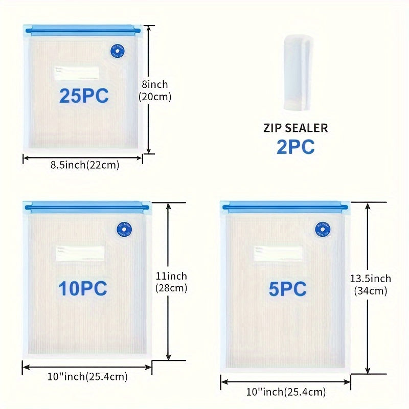40pcs Vacuum Sealed Pockets, Reusable And Durable Food Storage Bags, Transparent Food Grade Storage Bags, Used For Meat, Fruits, Grains And Vegetables, Kitchen Storage Boxes And Storage, Kitchen Accessories - Revitalize Mind Body