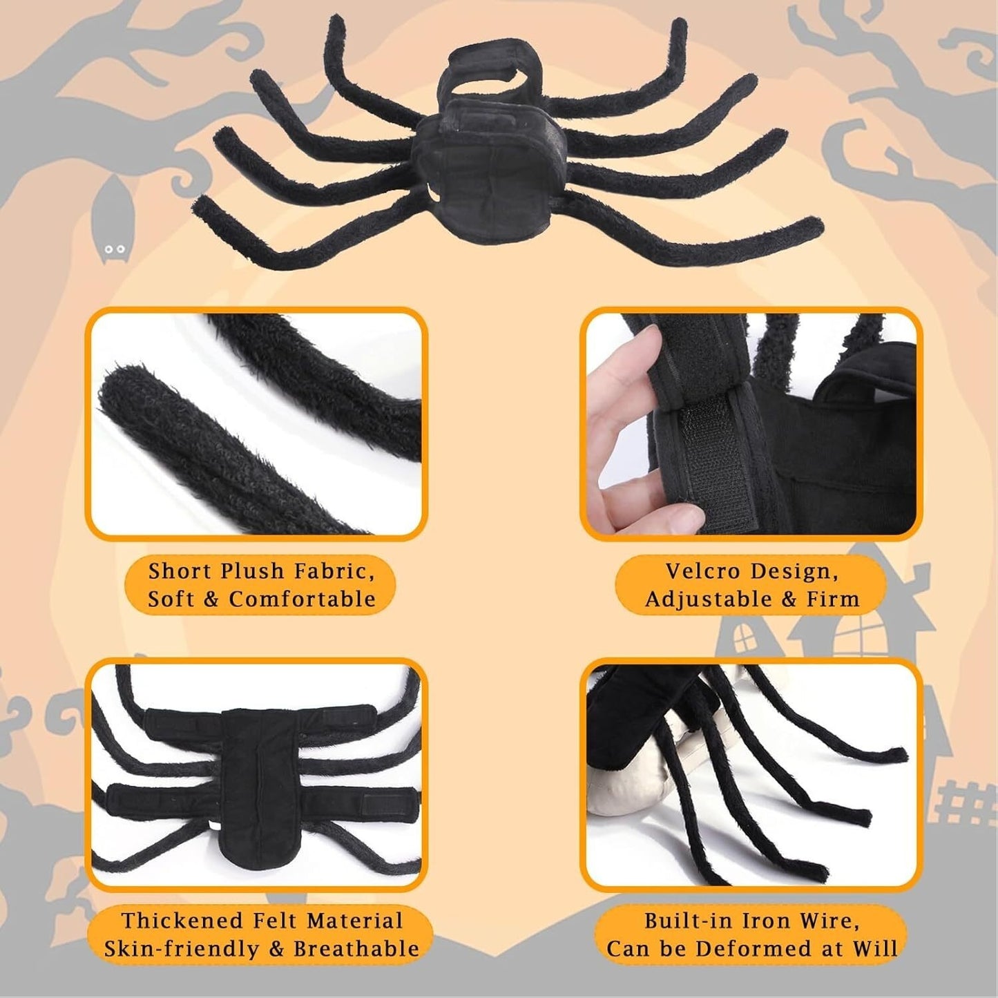 COLOURTREE Giant Spider Dog Costume Halloween Pet Cosplay