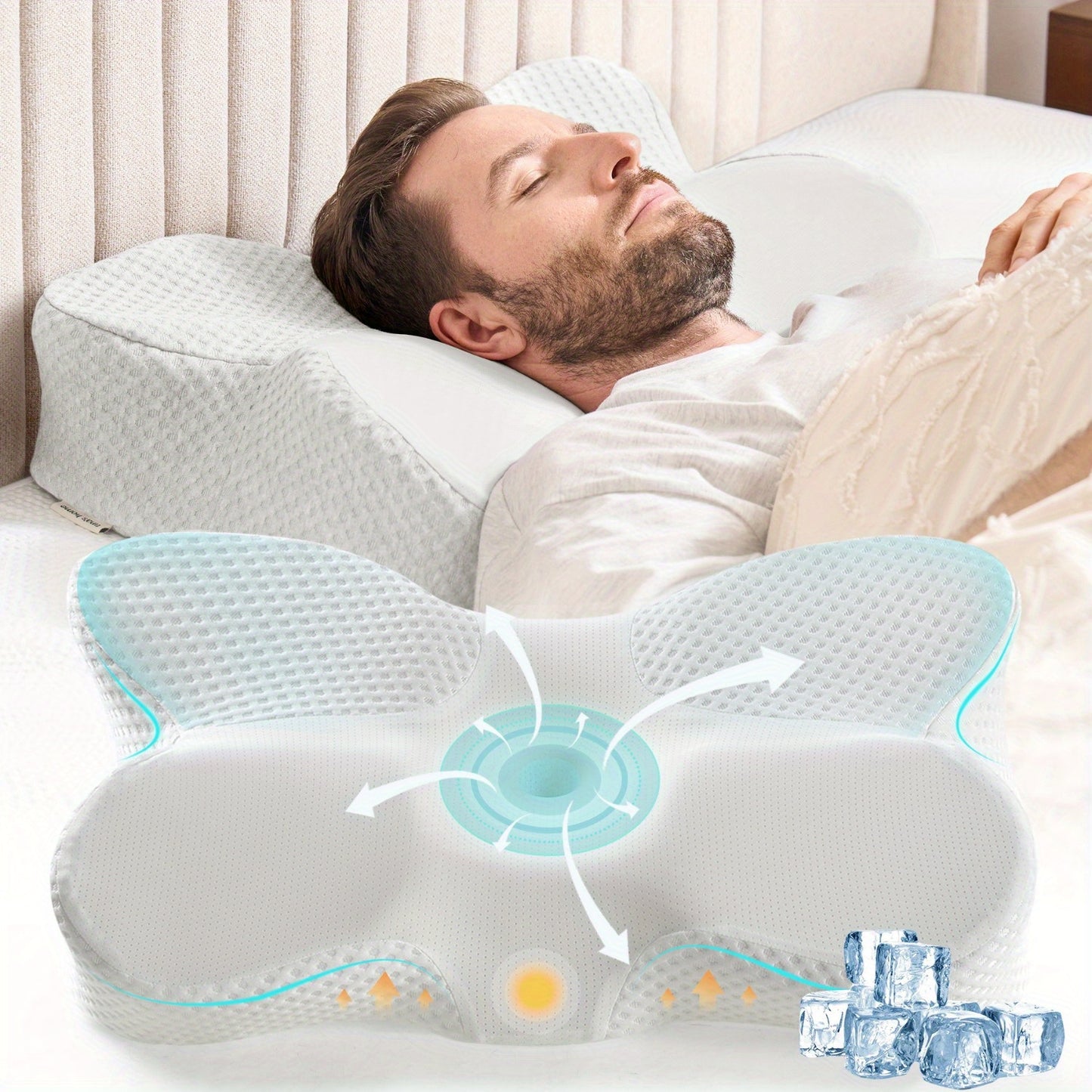 Hulala Home Orthopedic Cervical Pillow for Neck Relief
