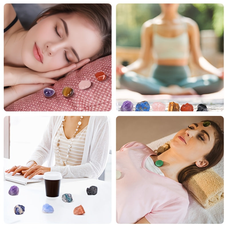 Crystal Set Orgone Pyramid Seven Chakra Healing Gift Box