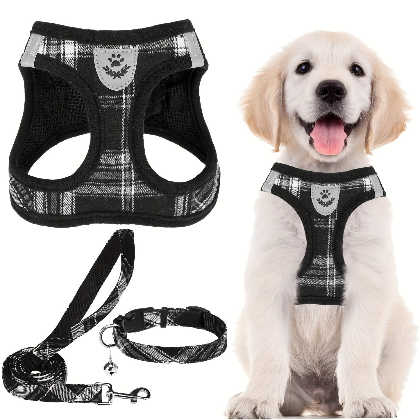 BEAUTYZOO No-Pull Dog Harness Collar And Leash Set