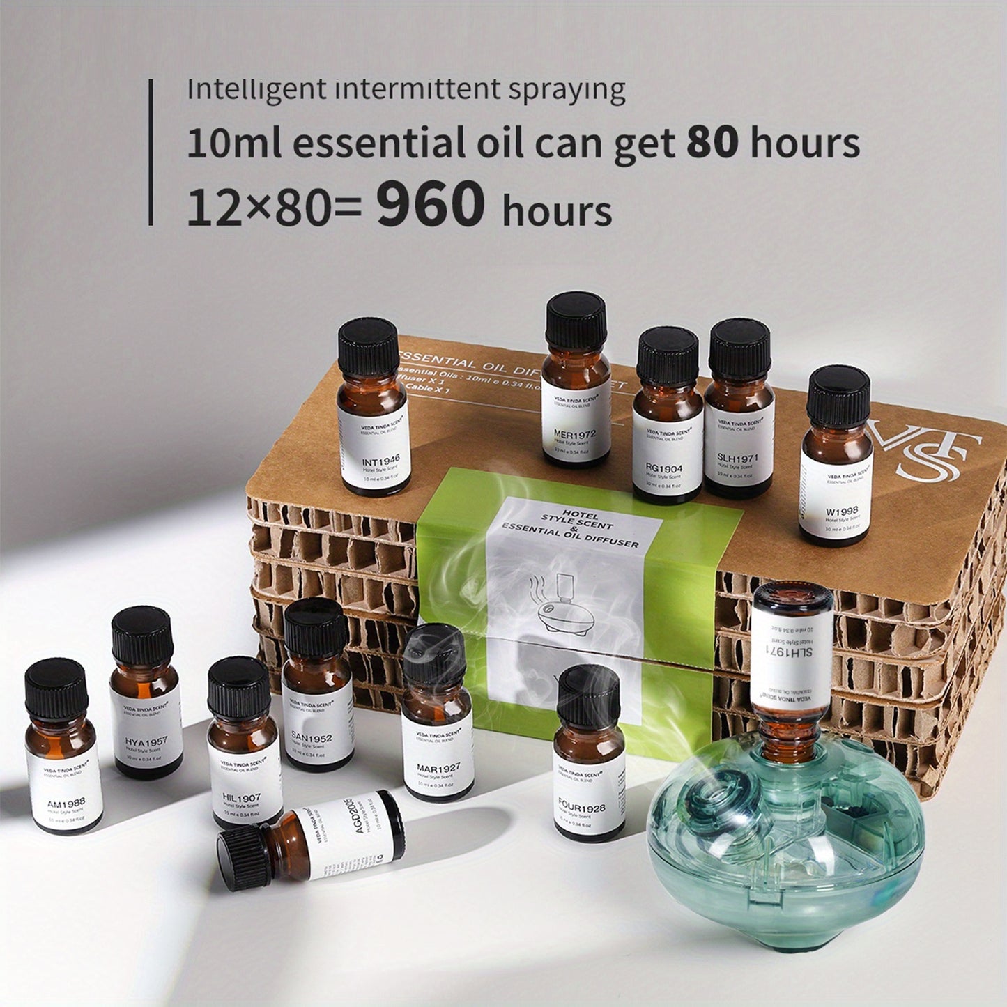 Veda Tinda Scent Aromatherapy Essential Oil Diffuser Set