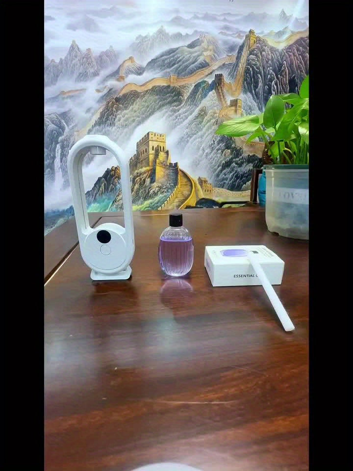 1pc Rechargeable Smart Aromatherapy Diffuser with Digital Display, Aromatherapy Humidifier,Cold Mist And Night Light - Great for Office, Bedroom, Bathroom, Includes 1 Or 3 Bottles of Essential Oils, Room Air Freshener - Revitalize Mind Body
