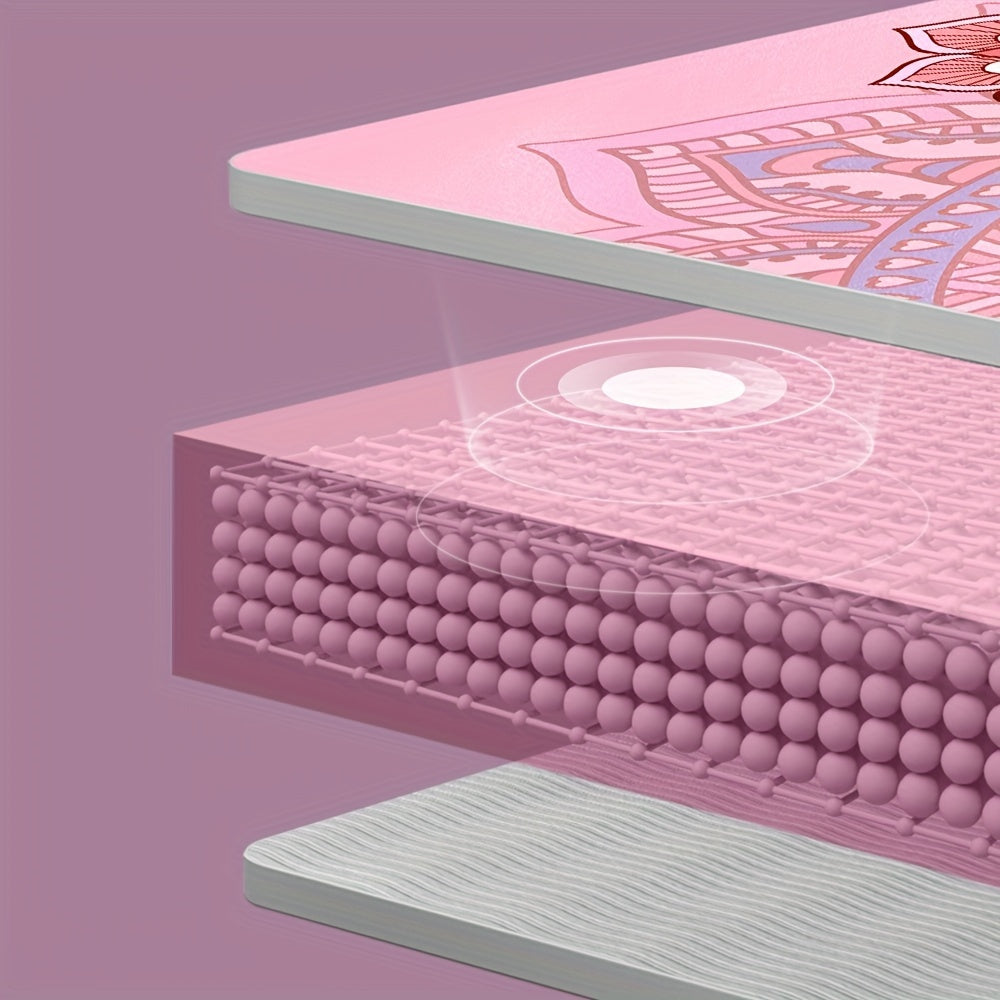Foldable TPE Yoga Mat With Geometric Floral Print Design