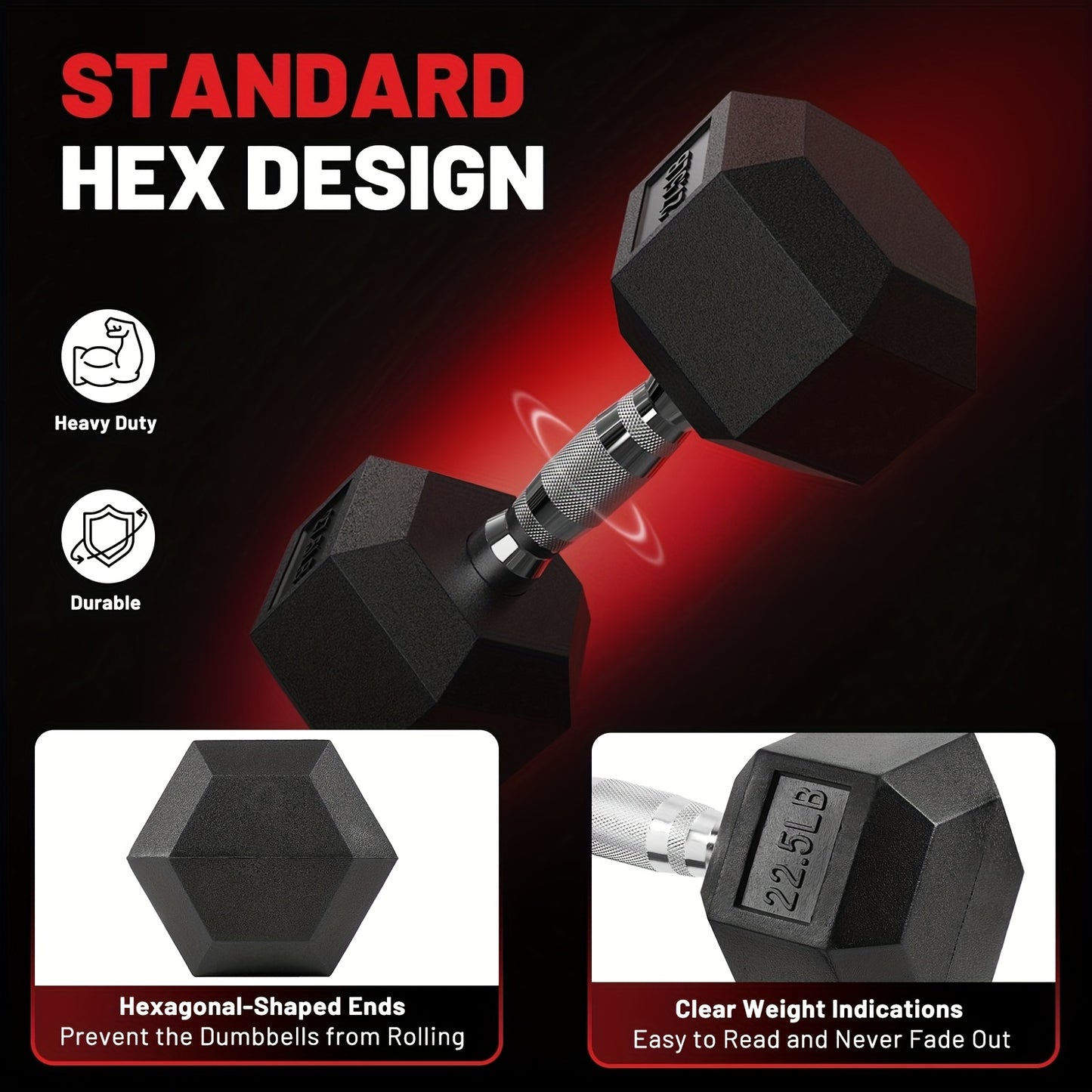 PAPABABE Dumbbell Set with Rack for Home Gym