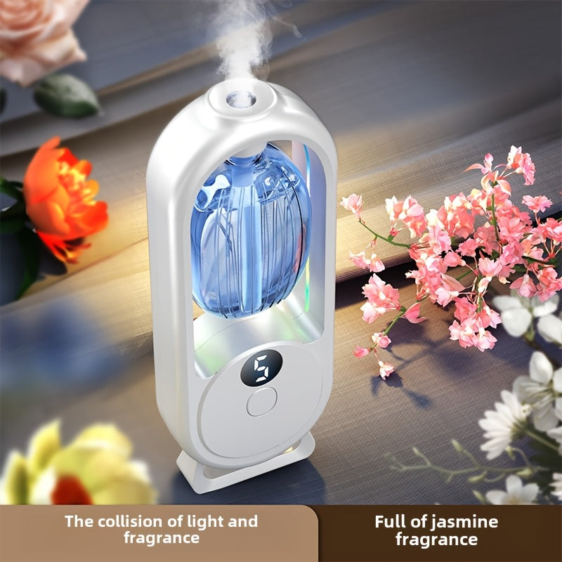 1pc Rechargeable Smart Aromatherapy Diffuser with Digital Display, Aromatherapy Humidifier,Cold Mist And Night Light - Great for Office, Bedroom, Bathroom, Includes 1 Or 3 Bottles of Essential Oils, Room Air Freshener - Revitalize Mind Body