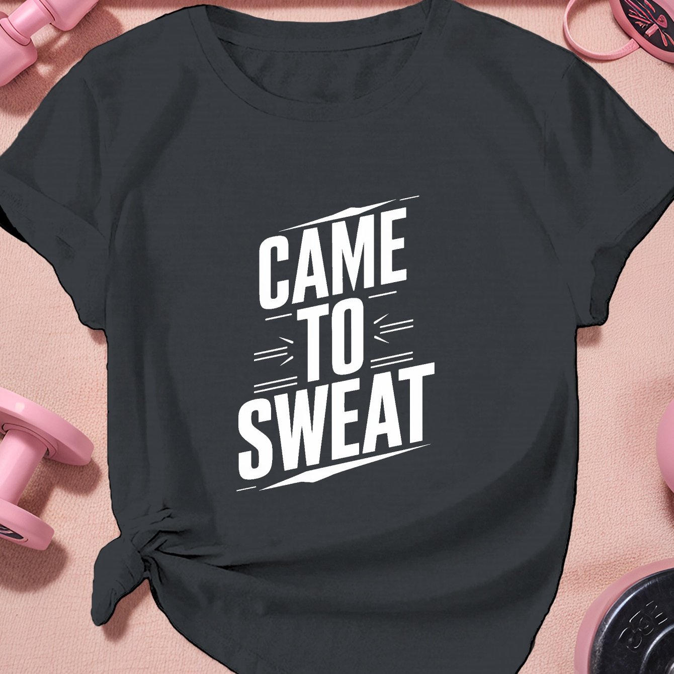 Workout CAME TO SWEAT Plus Size Sports Short Sleeve T-Shirt - Revitalize Mind Body