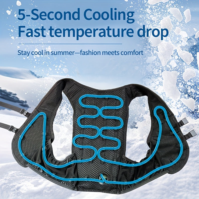 Premium Water-Cooling Vest For Men & Women | 5s Quick Cooling, Long-Lasting Cooling Vest With Ice Packs & Rechargeable Battery, Adjustable Cooling Modes, Ultra-Portable UV-Resistant Design For Outdoor, Sports, Work & Hot Summ - Revitalize Mind Body