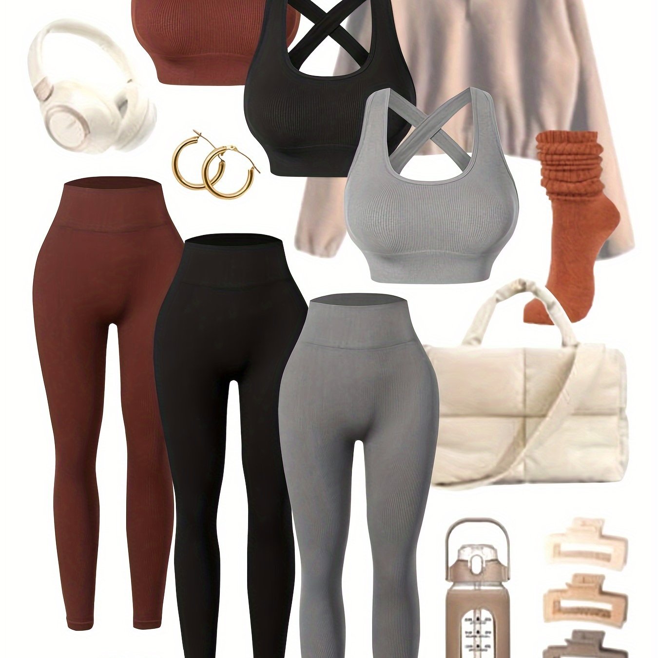 Three Seamless Women's Activewear Sets by NoEnName