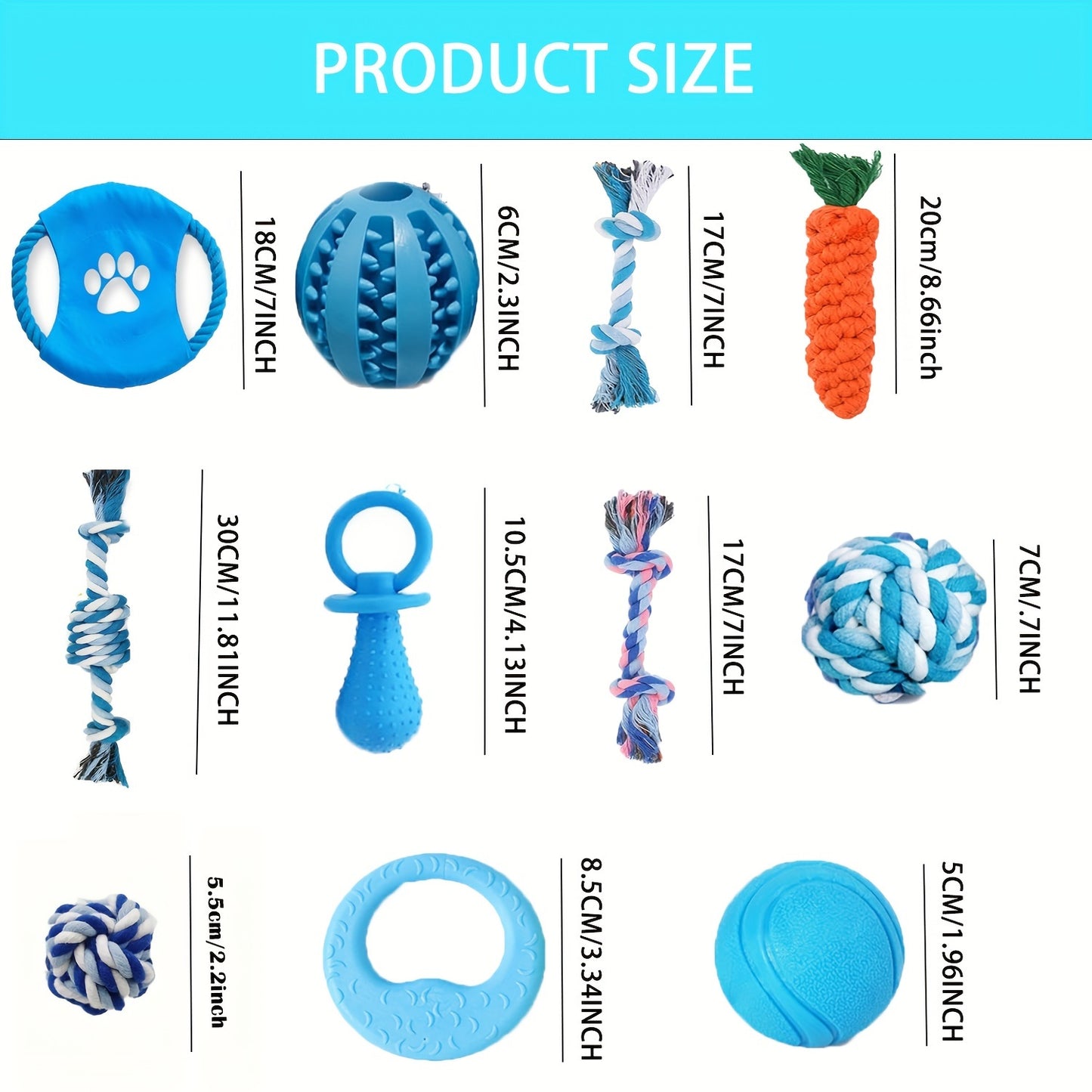 Dog Teething Chew Toys - 17 Pack Tough Small Medium Large Breed Puppy Toys, Dogs Rope Chew Toys Bundle for Boredom, Pet Interactive Squeaky Treat Dispensing Ball for Puppies - Revitalize Mind Body