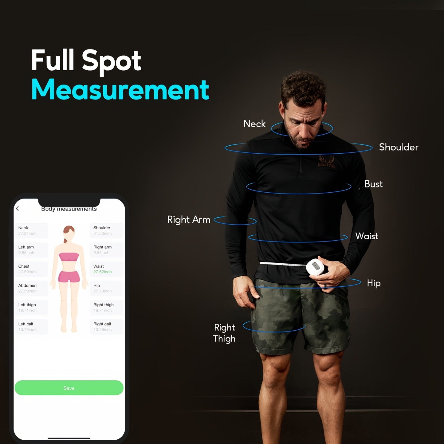 Arboleaf Smart Electric Tape Measure for Fitness Tracking