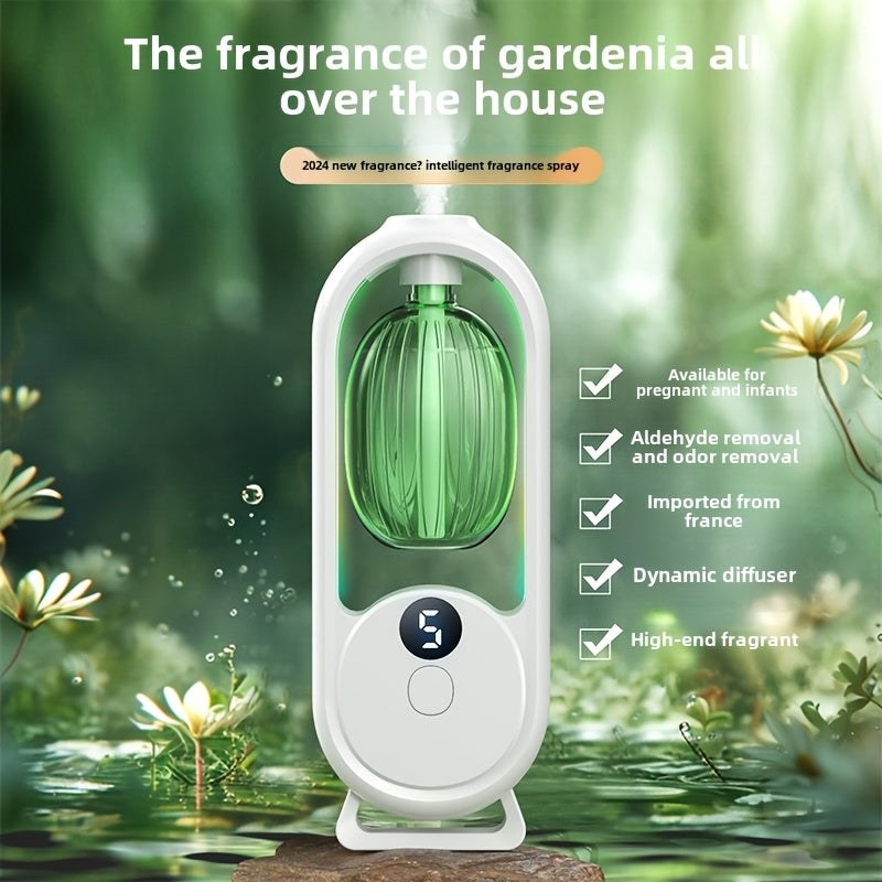 1pc Rechargeable Smart Aromatherapy Diffuser with Digital Display, Aromatherapy Humidifier,Cold Mist And Night Light - Great for Office, Bedroom, Bathroom, Includes 1 Or 3 Bottles of Essential Oils, Room Air Freshener - Revitalize Mind Body