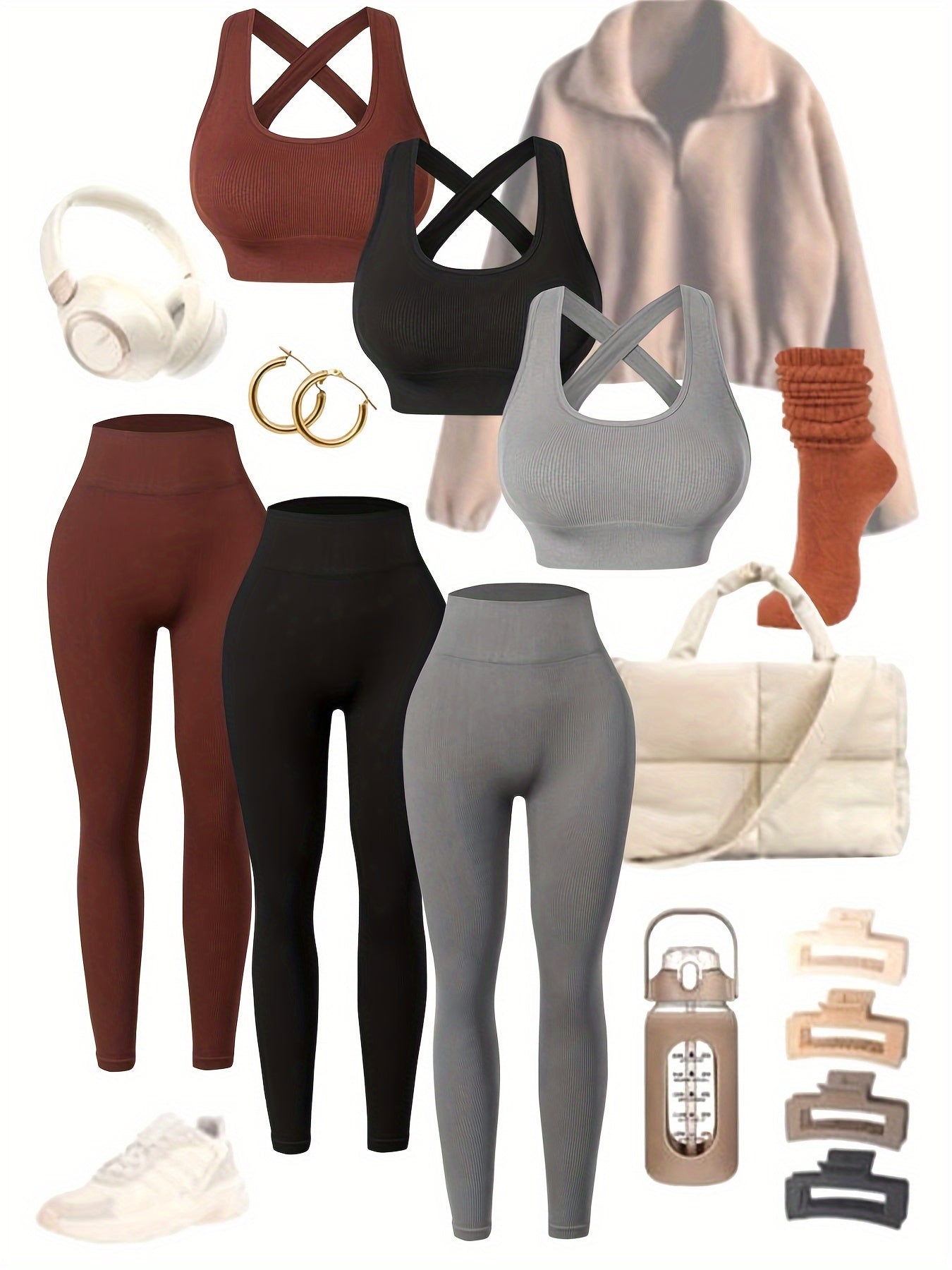 Three Seamless Women's Activewear Sets by NoEnName
