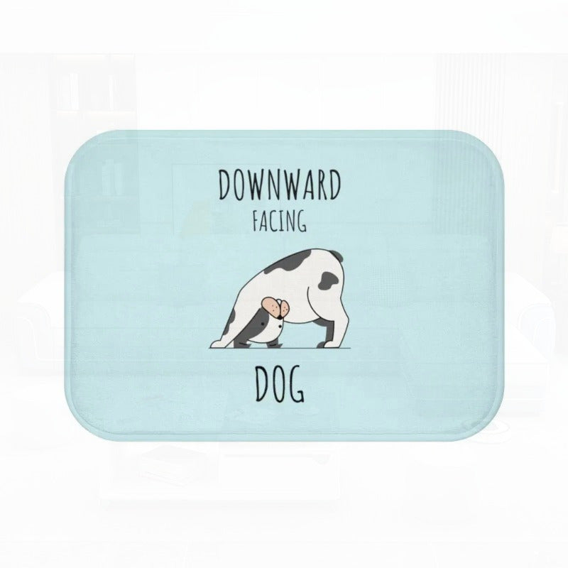 Downward Facing Dog Yoga Bath Mat for Home Practice
