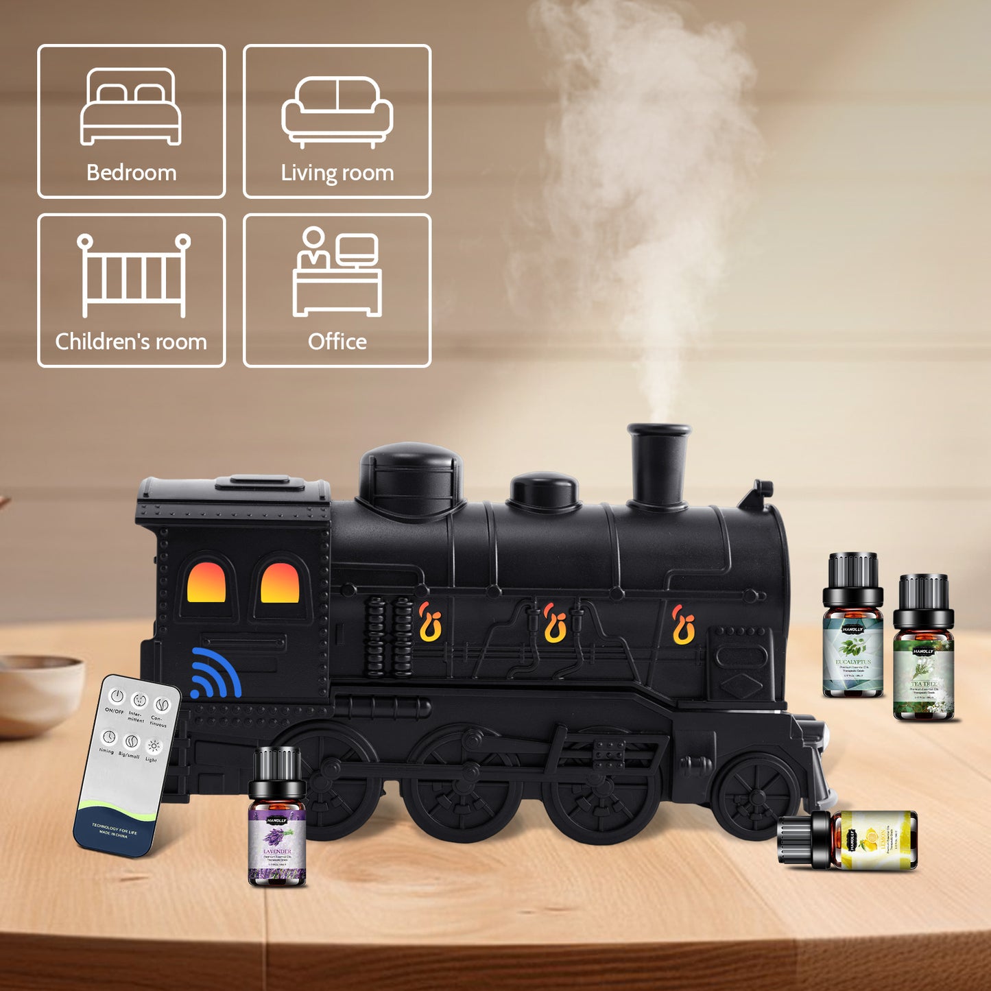 TOTATUIT Essential Oil Diffuser with Remote Control and Oils