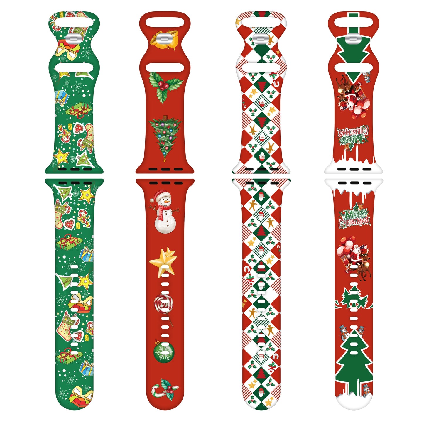 Christmas Themed Printed Smartwatch Straps For Apple Watch