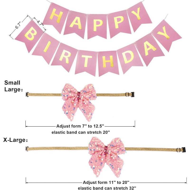 Dog Birthday Party Supplies Set with Hats and Banners