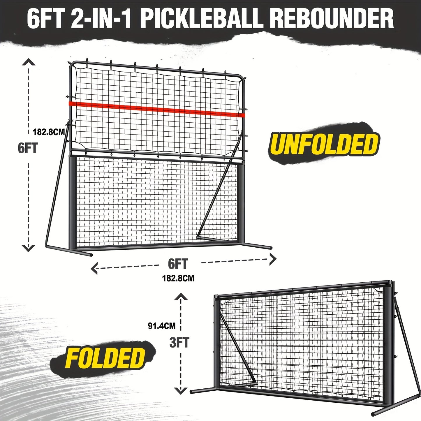 FITPLAY Adjustable Angle Pickleball Rebound Net 2 In 1 Trainer - Revitalize Mind Body
