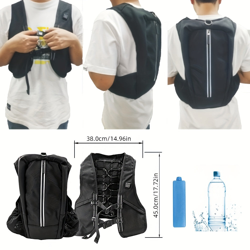 Premium Water-Cooling Vest For Men & Women | 5s Quick Cooling, Long-Lasting Cooling Vest With Ice Packs & Rechargeable Battery, Adjustable Cooling Modes, Ultra-Portable UV-Resistant Design For Outdoor, Sports, Work & Hot Summ - Revitalize Mind Body