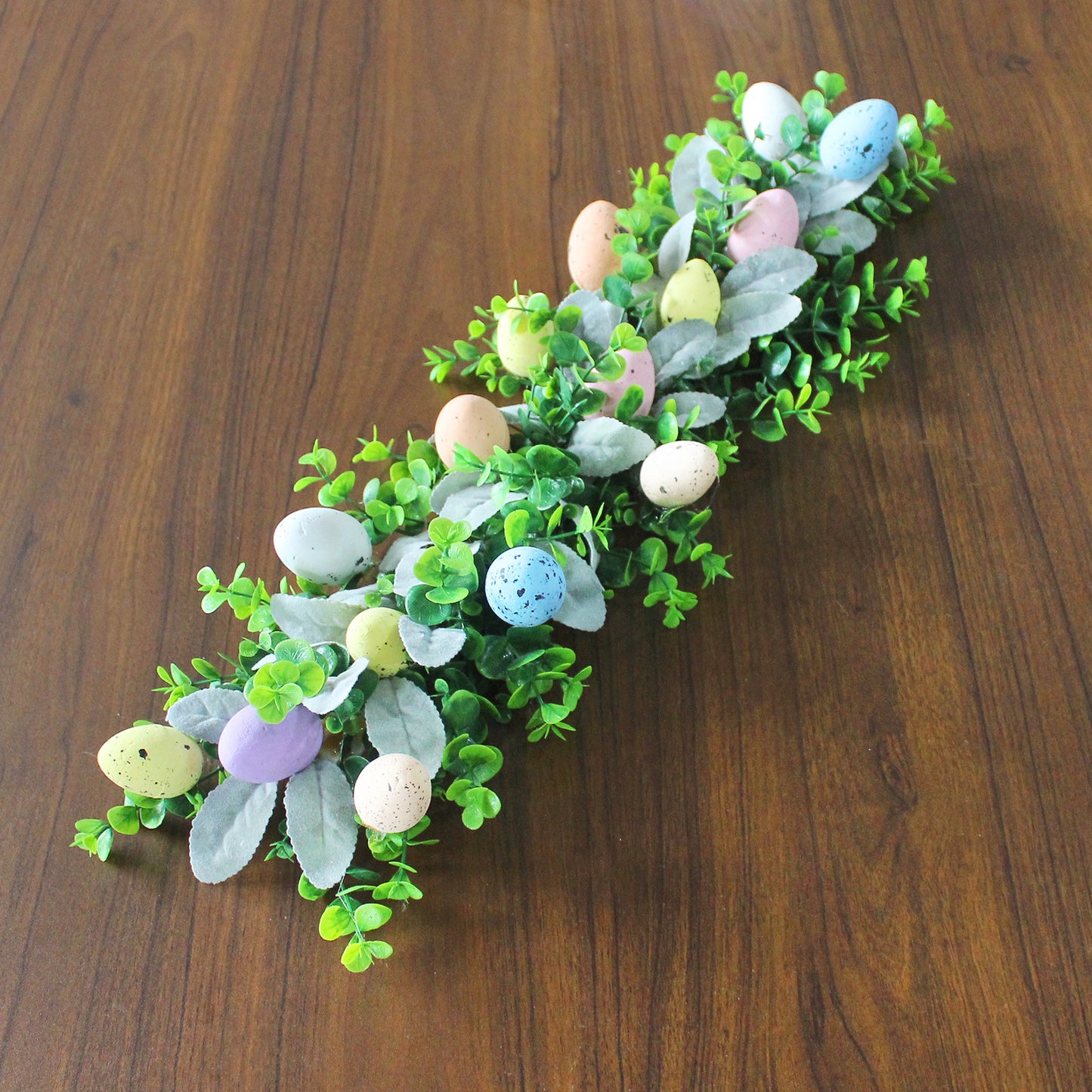 Easter Egg Eucalyptus Desktop Rattan Centerpiece for Holiday Table Decor