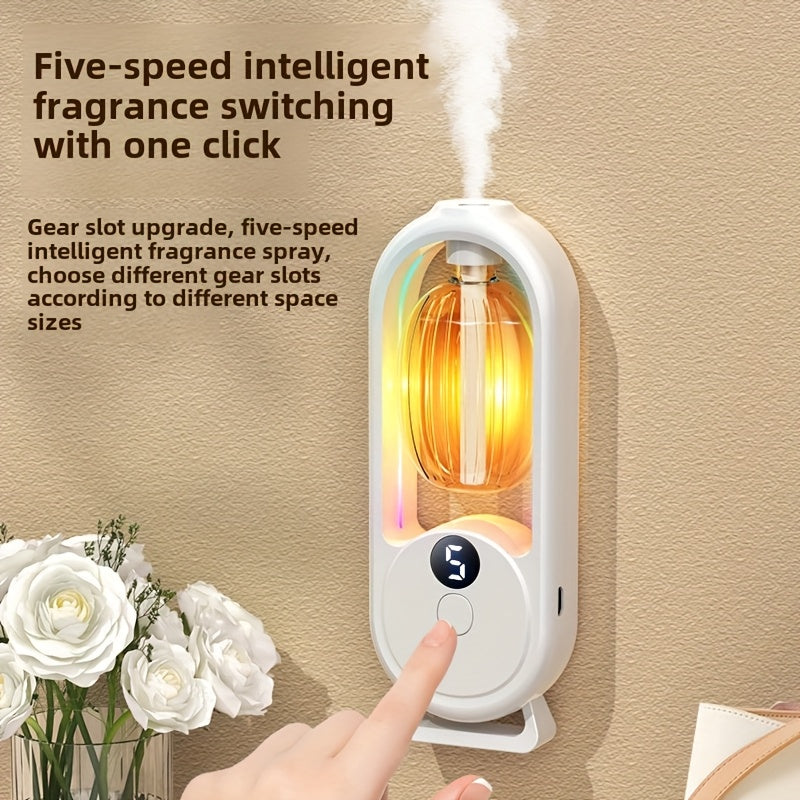 1pc Rechargeable Smart Aromatherapy Diffuser with Digital Display, Aromatherapy Humidifier,Cold Mist And Night Light - Great for Office, Bedroom, Bathroom, Includes 1 Or 3 Bottles of Essential Oils, Room Air Freshener - Revitalize Mind Body