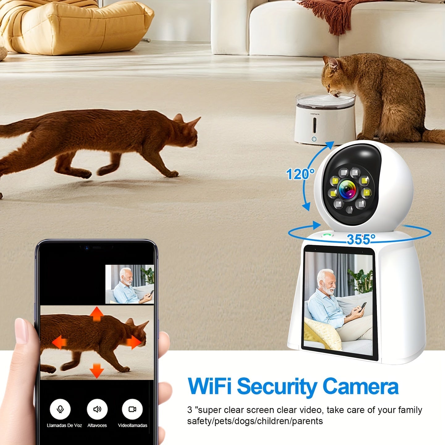 Pet Camera Smart Home Security With 2 Way Talk Indoor